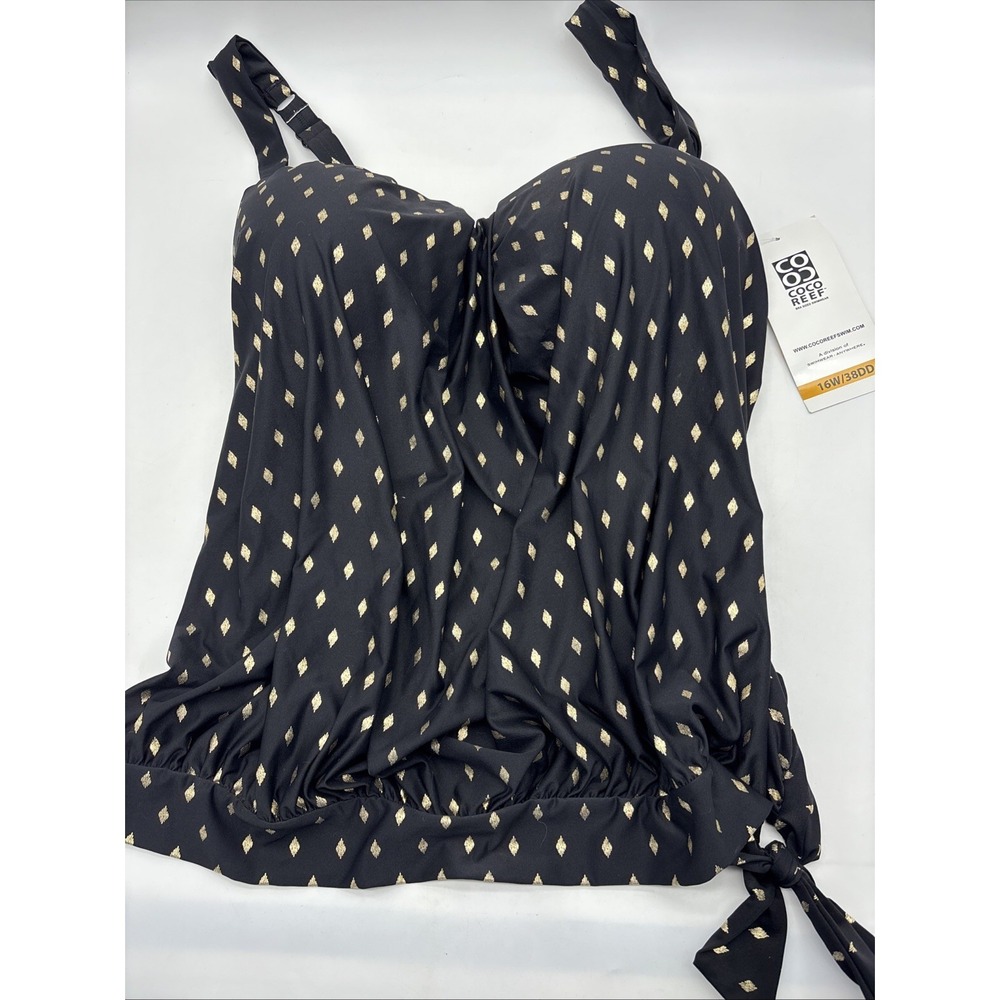 COCO Reef Swimwear Tanking Top Black Gold 16W/38DD